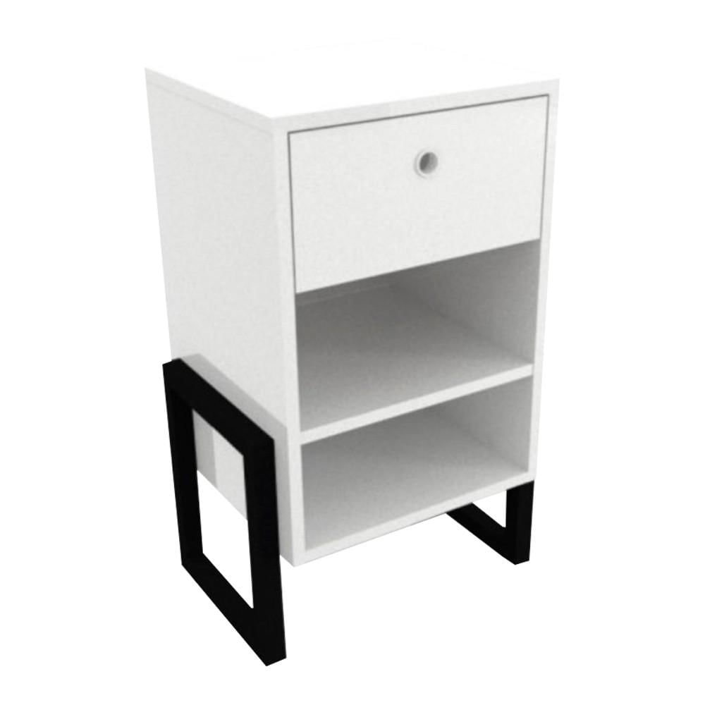 Mesa de Cabeceira Wolli 1 Gaveta Branco D'Rossi