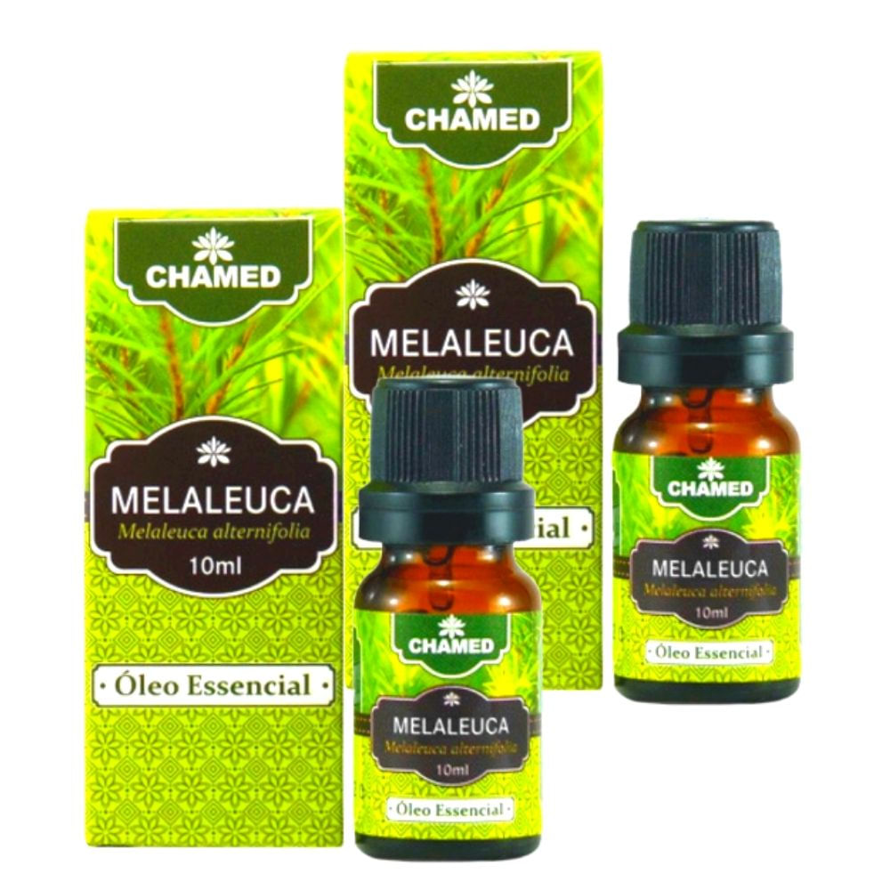 Óleo Essencial de Melaleuca   Tea Tree  10ml    CHAMED  100% Puro    2 Frascos