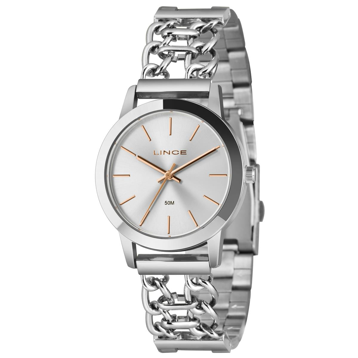 Relógio Lince Feminino Ref:Lrm4773l36 S1sx Bracelete Prateado