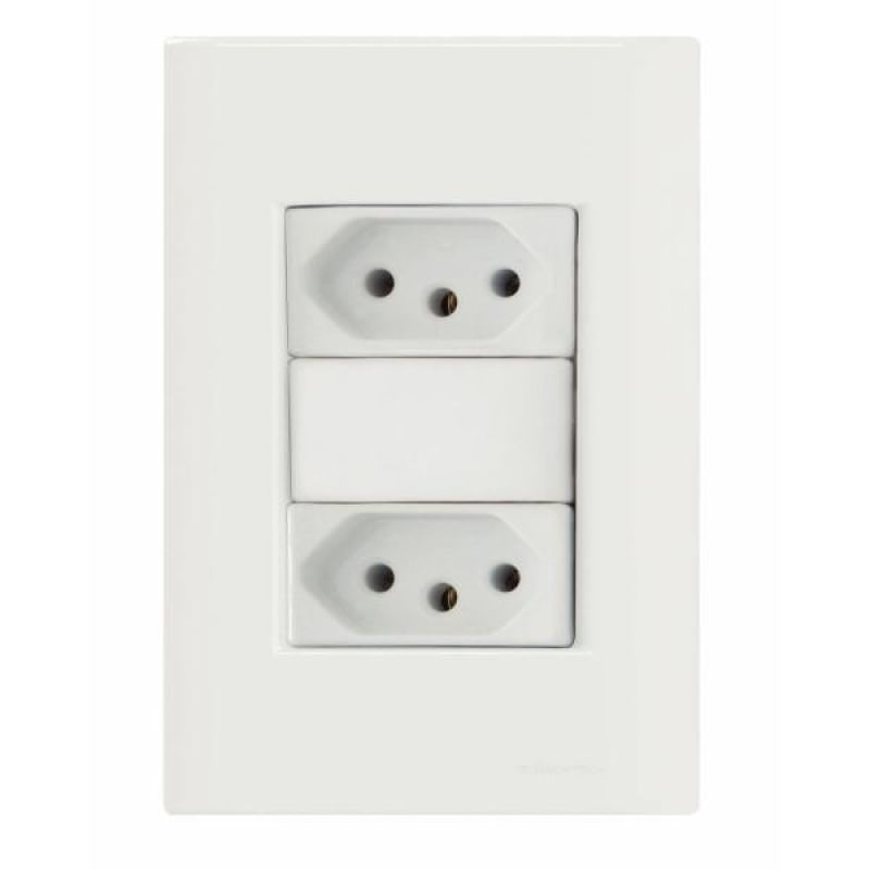 Conjunto 4x2 com 2 Tomadas 2P+T 10 A 250 V Tramontina Giz Branco