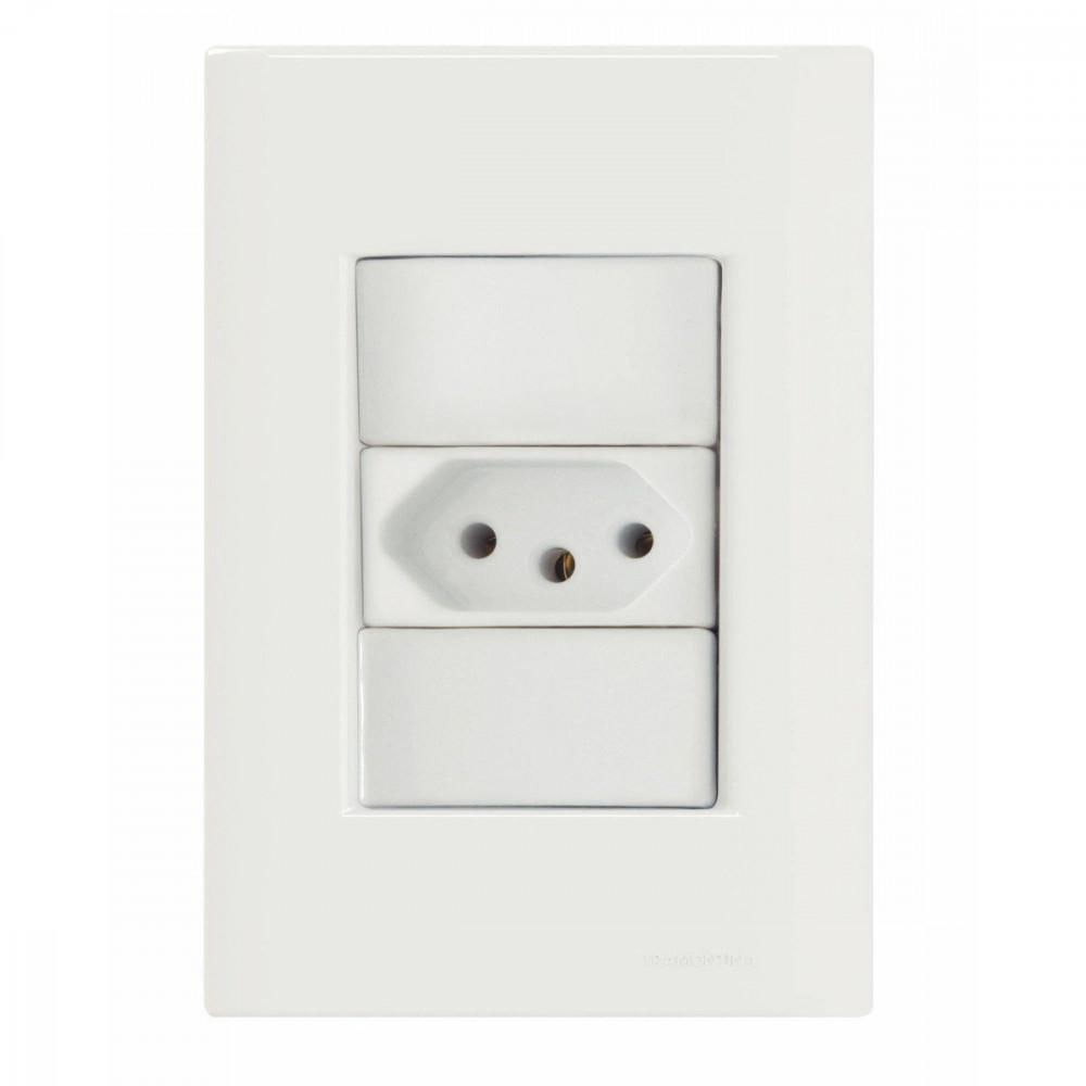Conjunto 4x2 com 1 Tomada 2P+T 20 A 250 V Tramontina Giz Branco