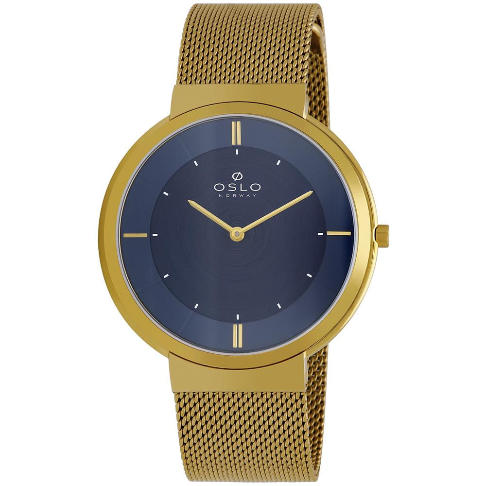 Relógio Oslo Masculino Ref:Omgsss9t0001 D1kx Slim Mesh Dourado