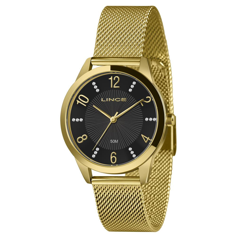 Relógio Lince Feminino Ref:Lrg4815l38 P2kx Casual Mesh Dourado