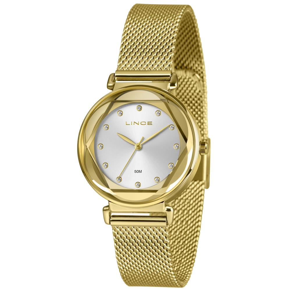 Relógio Lince Feminino Ref:Lrg4807l34 S1kx Fashion Mesh Dourado