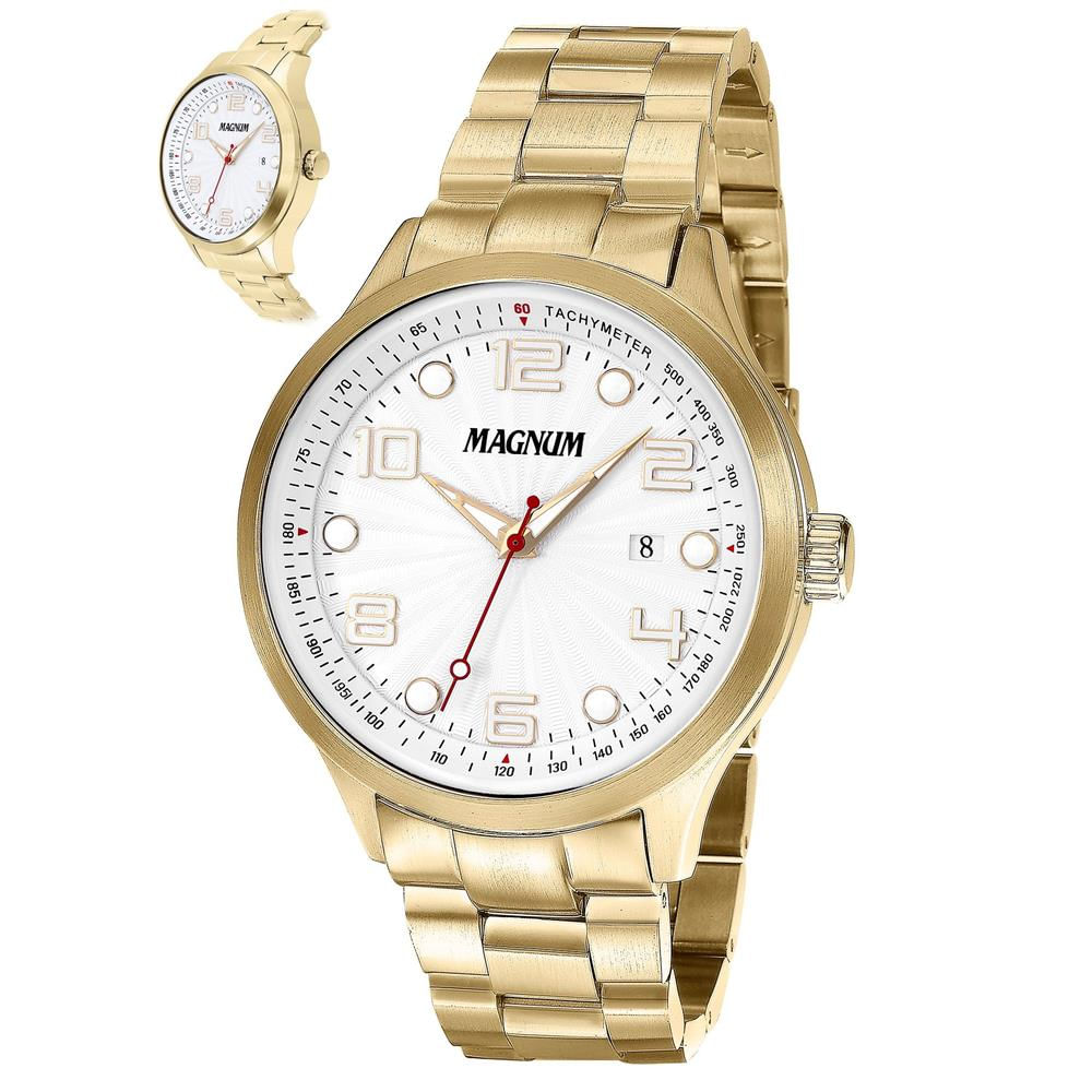 Relógio Magnum Masculino Ref:Ma35146h Casual Dourado