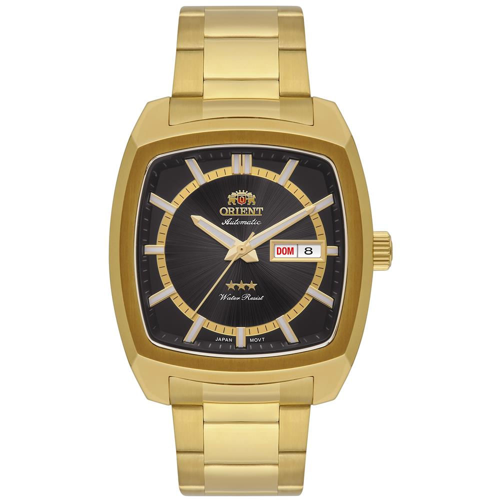 Relógio Orient Masculino Ref:F49gg031 P1kx Automático Retangular Dourado
