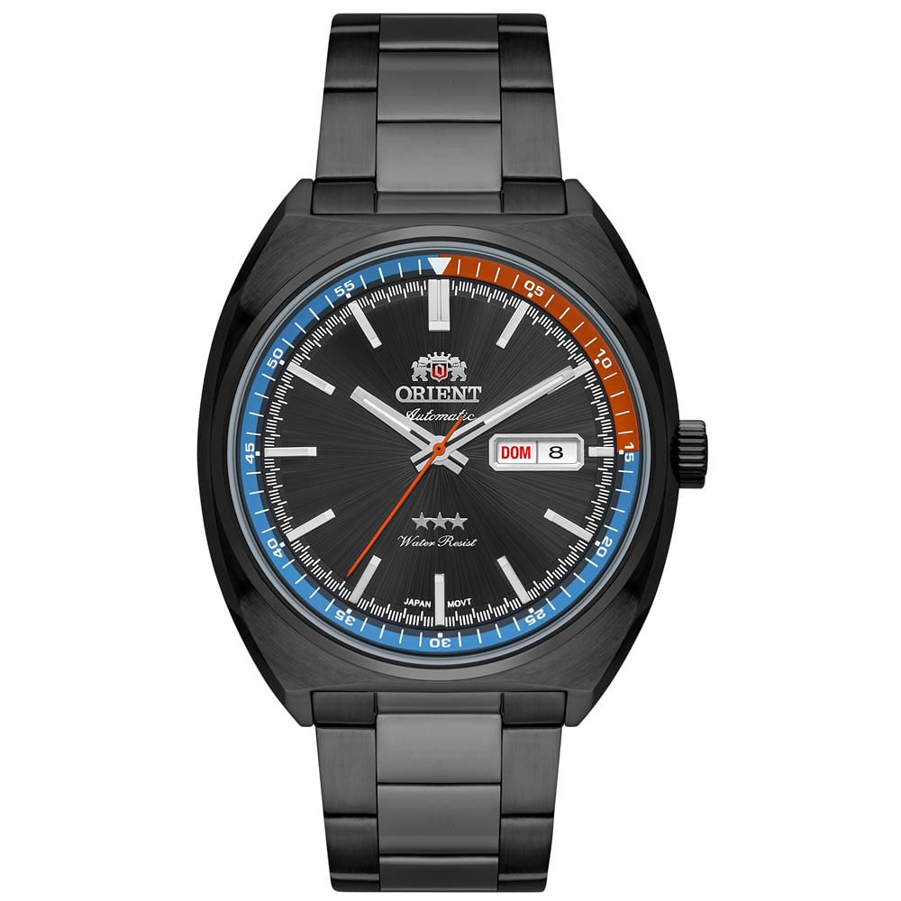 Relógio Orient Masculino Ref:F49pp032 P1px Automático Black