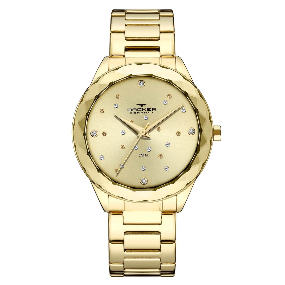 Relógio Backer Feminino Ref:4005145f Ch Fashion Dourado