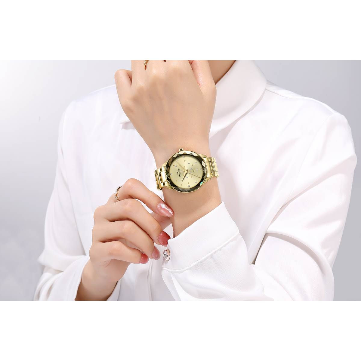 Relógio Backer Feminino Ref:4005145f Ch Fashion Dourado