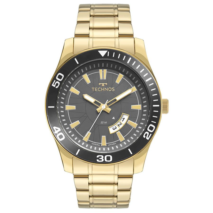 Relógio Technos Masculino Ref:2115mzc/1f Racer Dourado