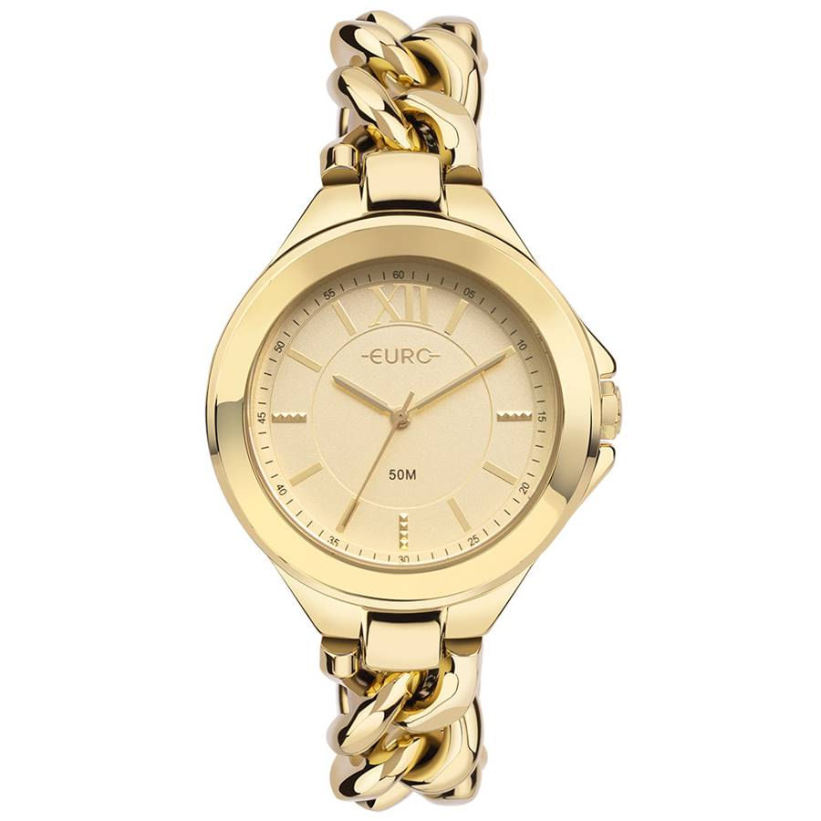 Relógio Euro Feminino Ref:Eu2033bk/4d Bracelete Dourado