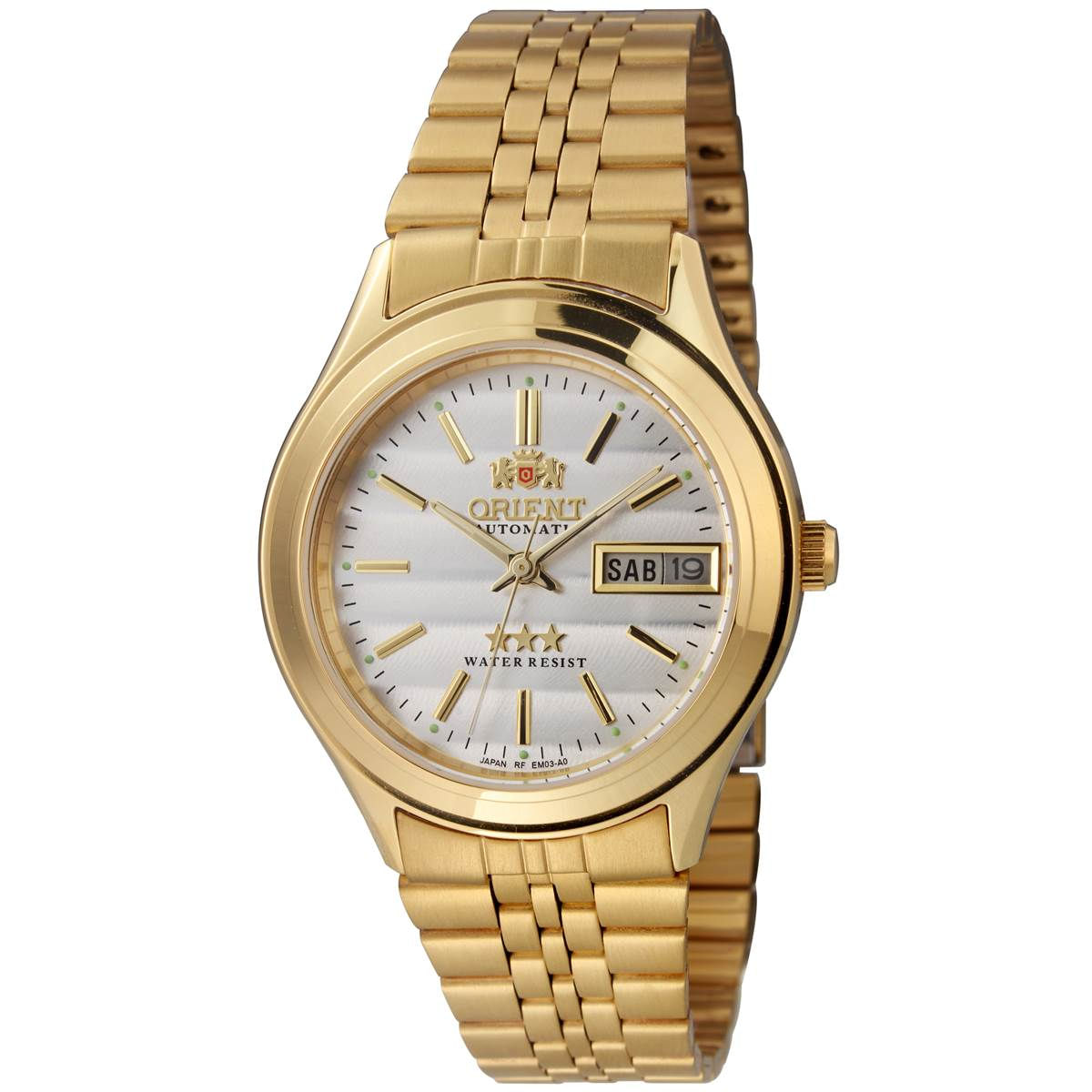 Relógio Orient Masculino Ref:Em03-a0f B1kx Automático Clássico Dourado