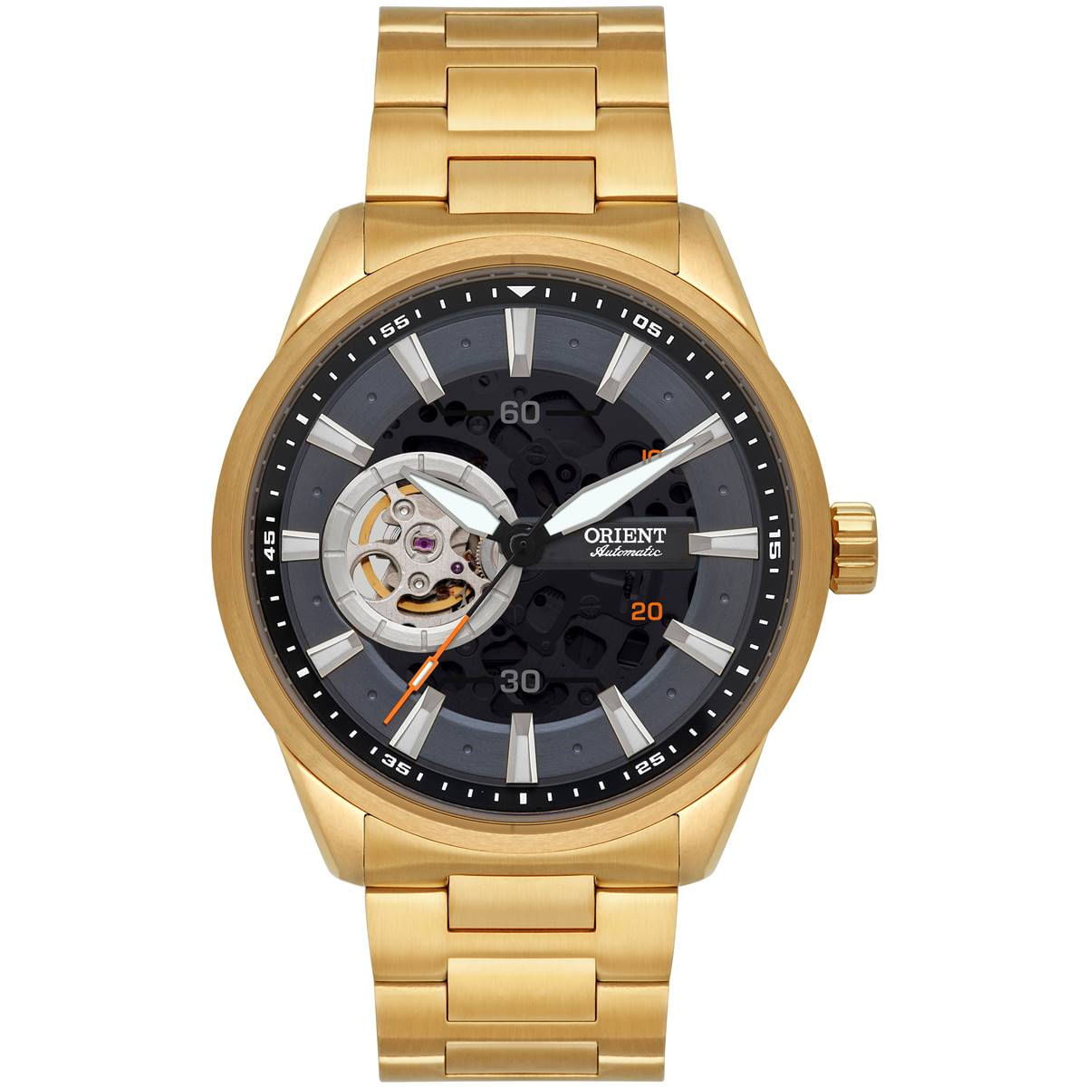 Relógio Orient Masculino Ref:Nh7gg001 G1kx Automático Dourado