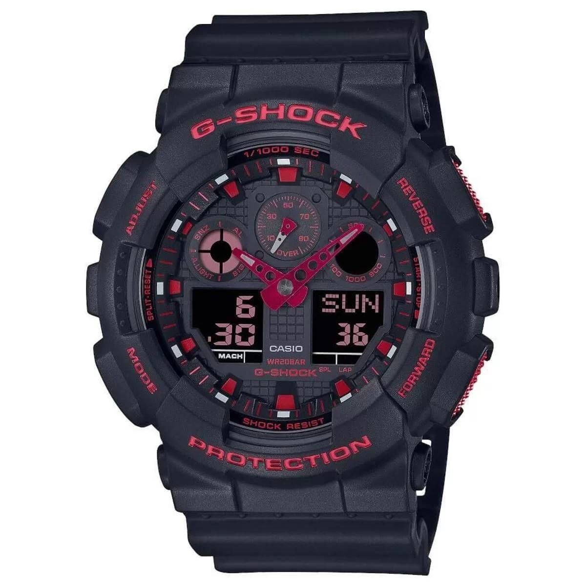 Relógio Casio Masculino Ref:Ga-100bnr-1adr G-Shock Anadigi