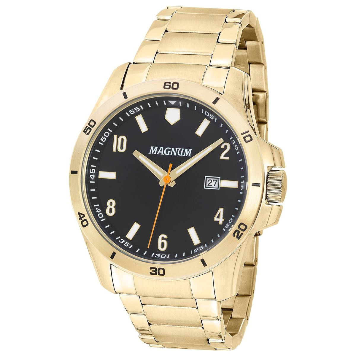 Relógio Magnum Masculino Ref:Ma35039u Casual Dourado