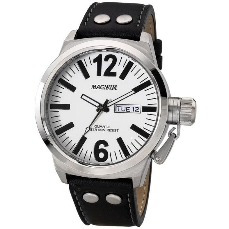 Relógio Magnum Masculino Ref:Ma31524q Casual Prateado