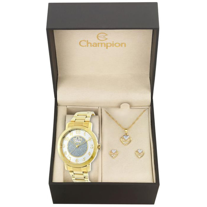 Relógio Champion Feminino Ref:Cn26466w Kit