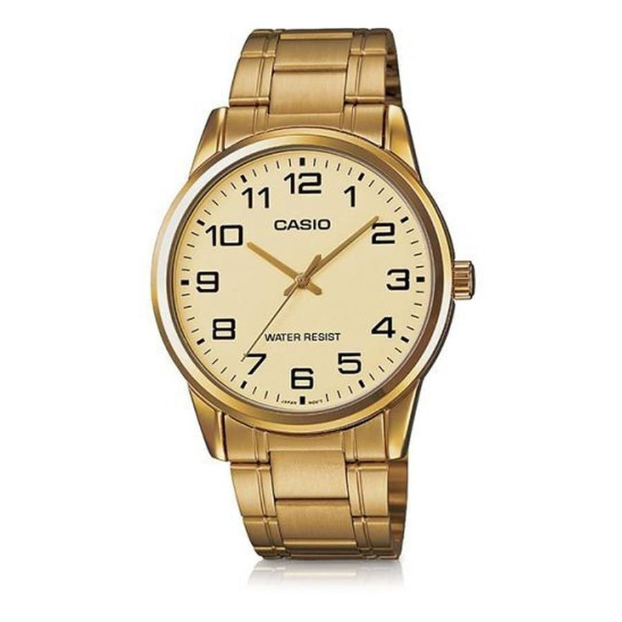 Relógio Casio Masculino Ref:Mtp-V001g-9budf Clássico Dourado