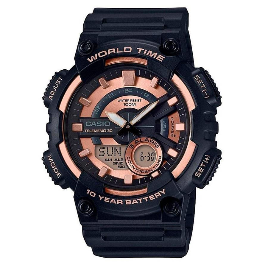 Relógio Casio Masculino Ref:Aeq-110w-1a3vdf Anadigi World Time