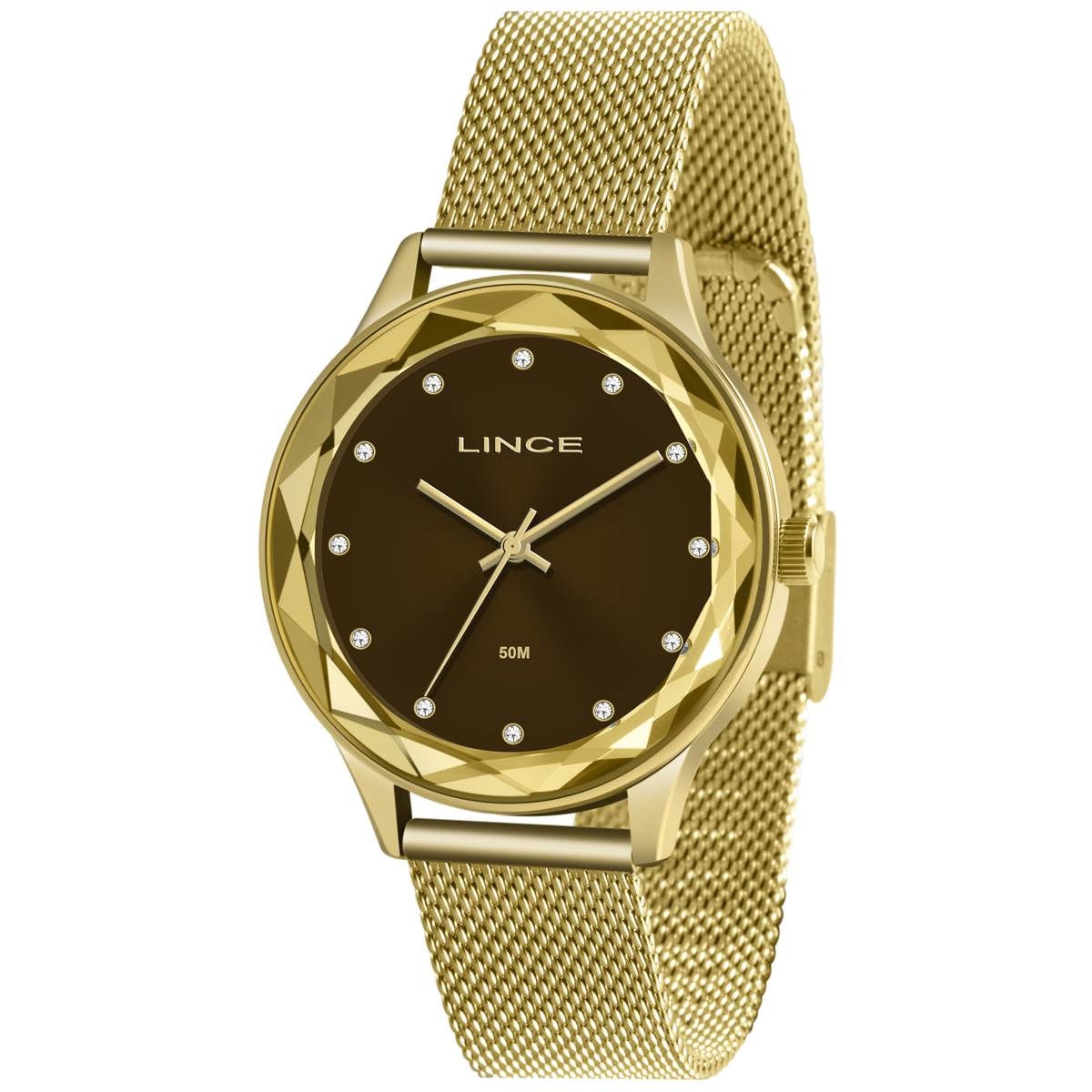 Relógio Lince Feminino Ref:Lrg4707l N1kx Casual Dourado