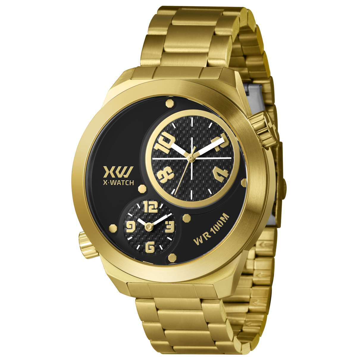 Relógio X-Watch Masculino Ref:Xmgst001 P2kx Oversized Dourado