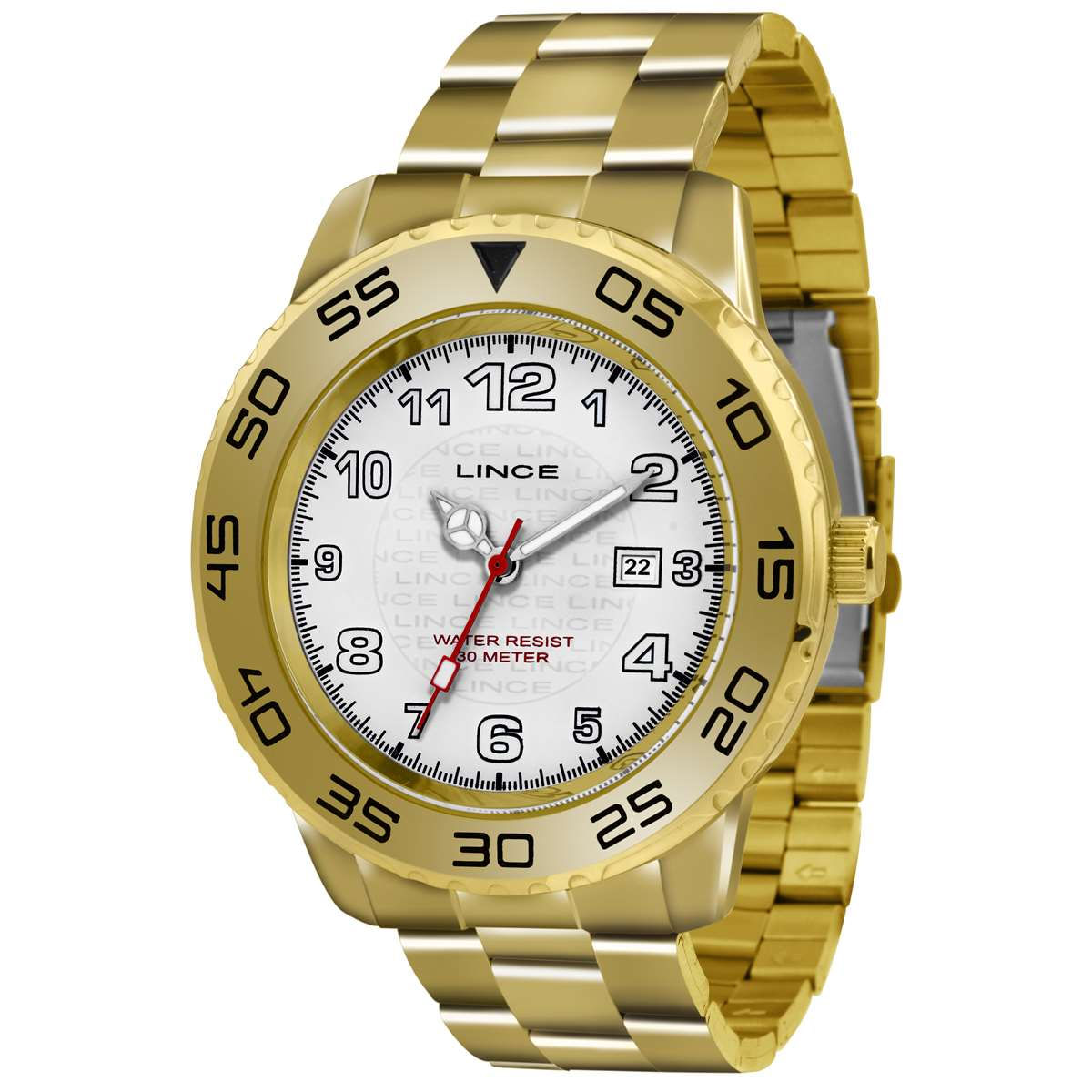 Relógio Lince Masculino Ref:Mrg4335l B2kx Casual Dourado