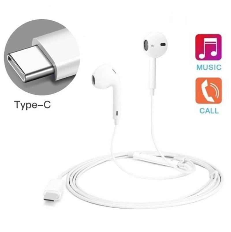 Fone de Ouvido Esterio TYPE C Tipo C USB com Microfone