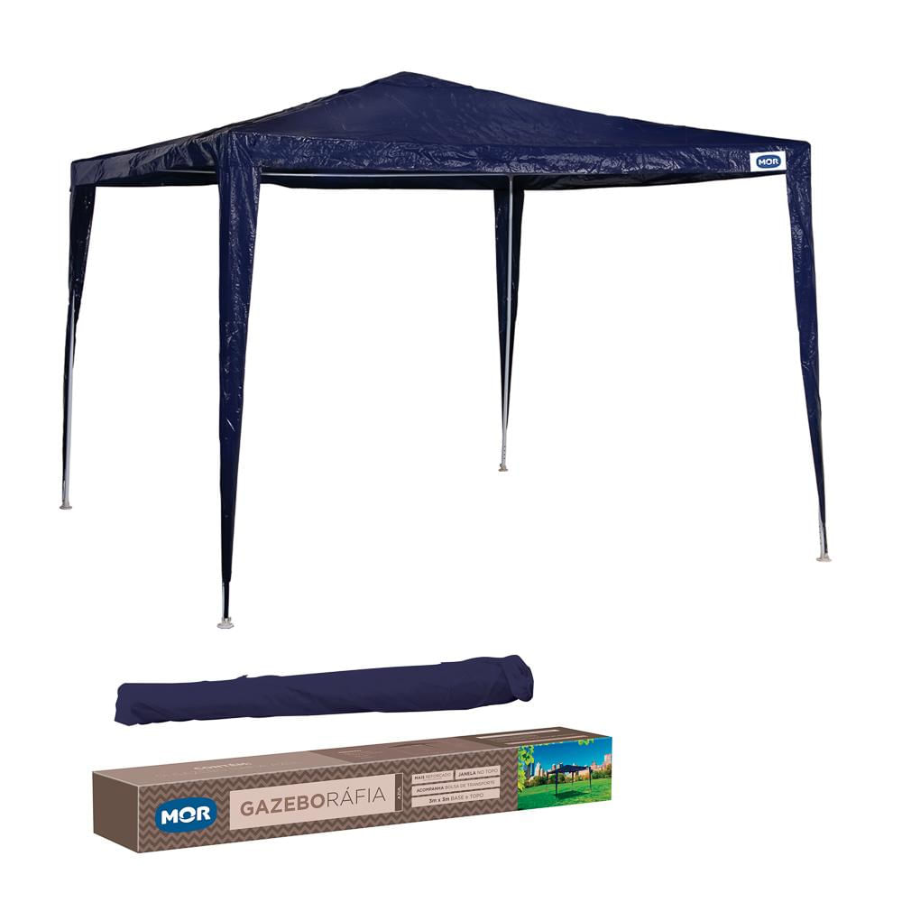 Tenda Praia Gazebo 3x3m Rafia Com Bolsa De Transporte Mor