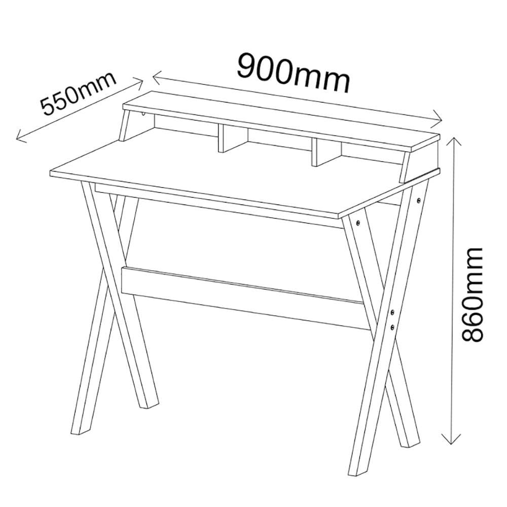 Escrivaninha Mesa para Computador Retrô 3 Nichos Itália Nogal  Artany