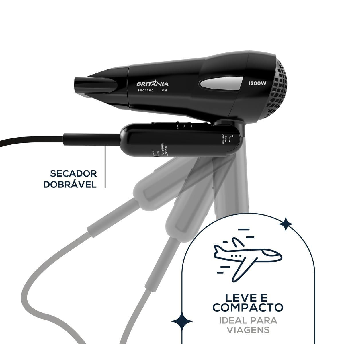 Secador de Cabelos Britânia 1200W Bivolt BSC1200 Bivolt