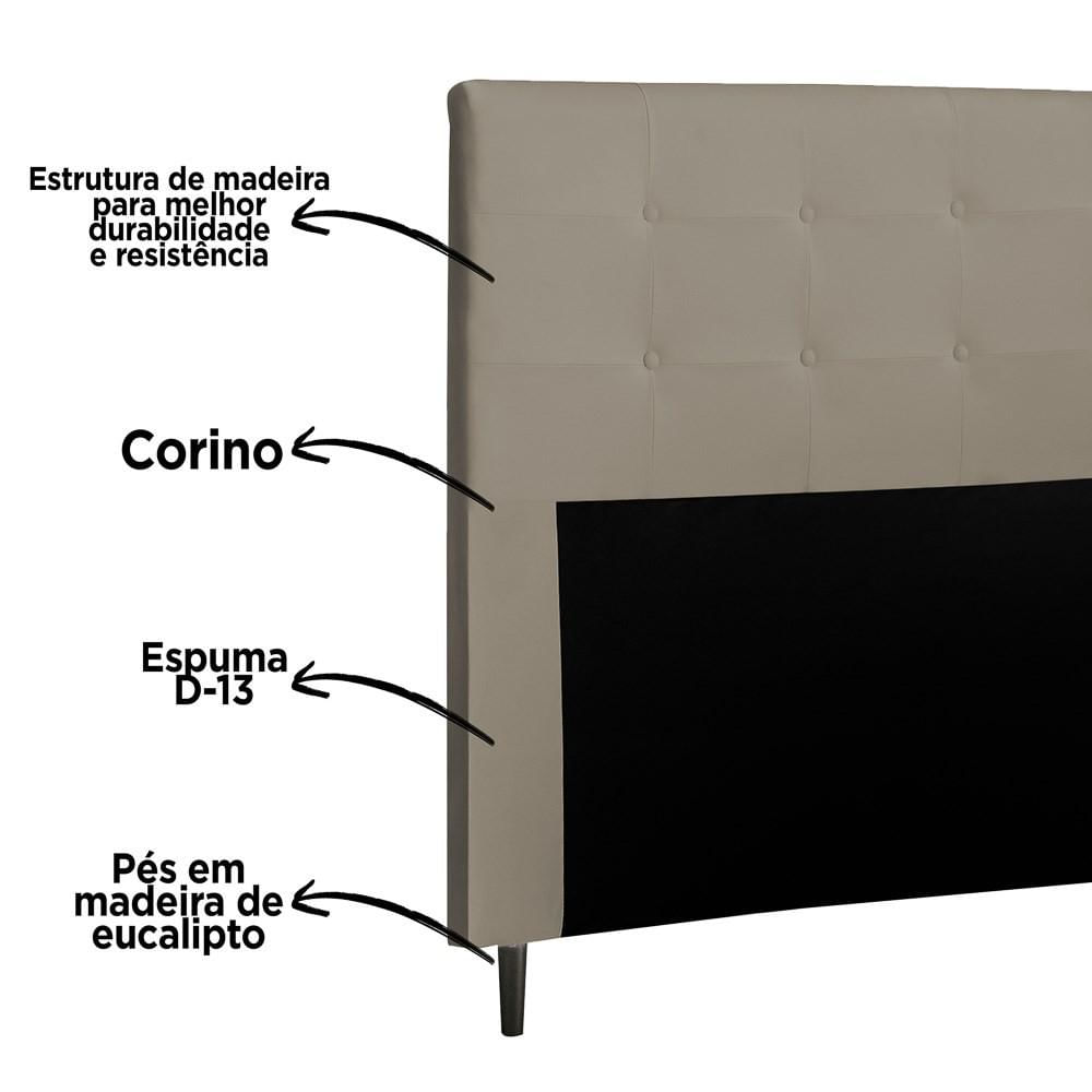 Cabeceira Cama Box Casal 140cm Luna I02 Sintético Bege - Mpozenato