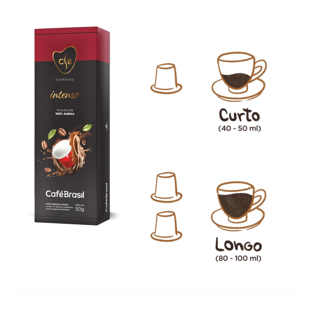 Capsula Bebida Café Brasil Intenso P/ Cafeteira Nespresso