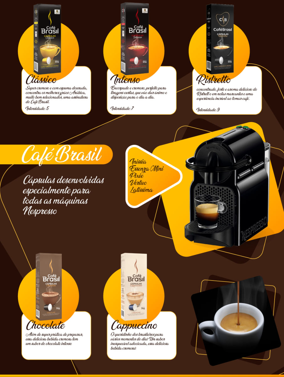 Capsula Bebida Café Brasil Intenso P/ Cafeteira Nespresso