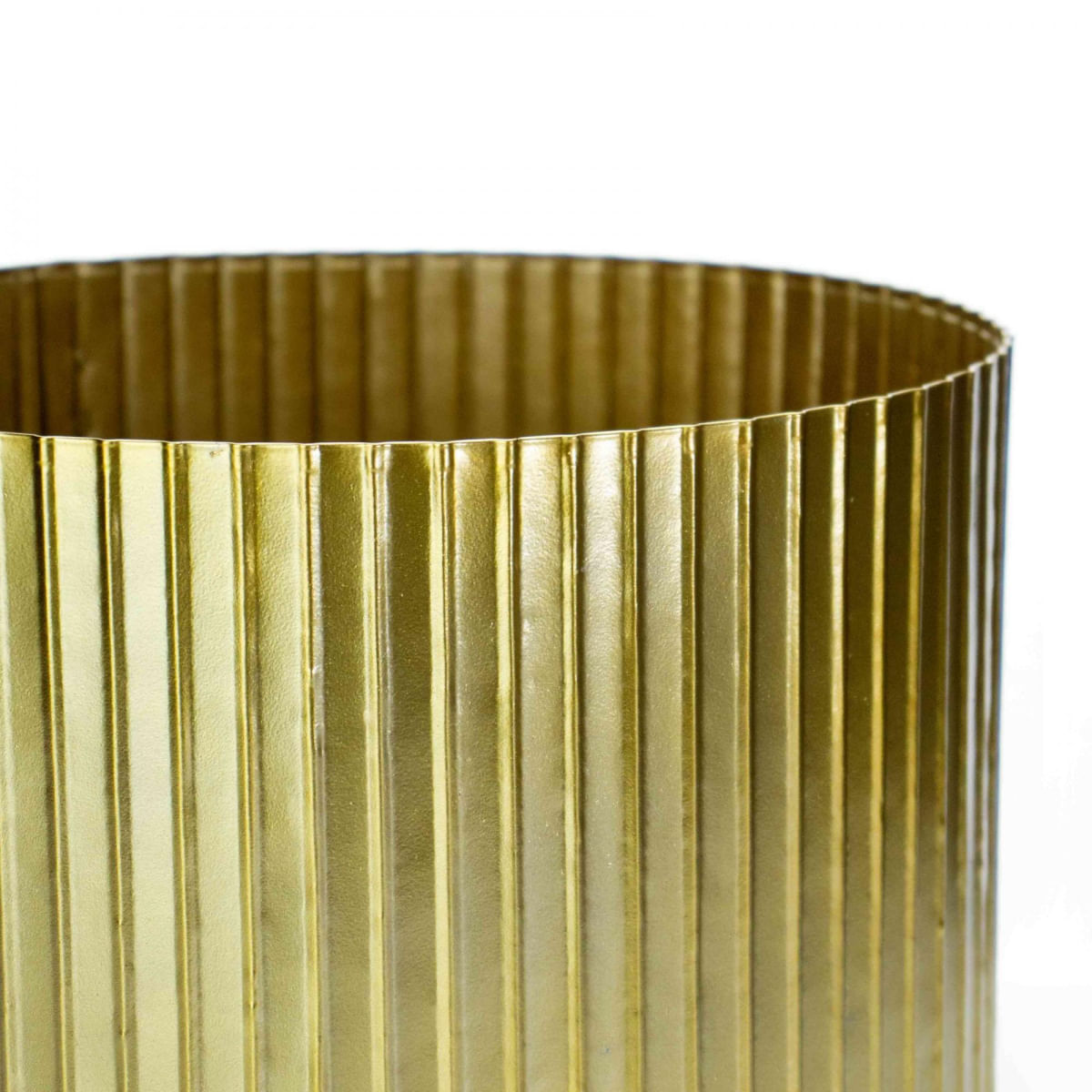 Cachepot Decorativo de Metal 3D Dourado 22x29 cm - D'Rossi