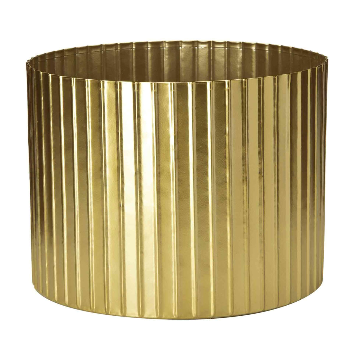 Cachepot Decorativo de Metal 3D Dourado 22x29 cm - D'Rossi