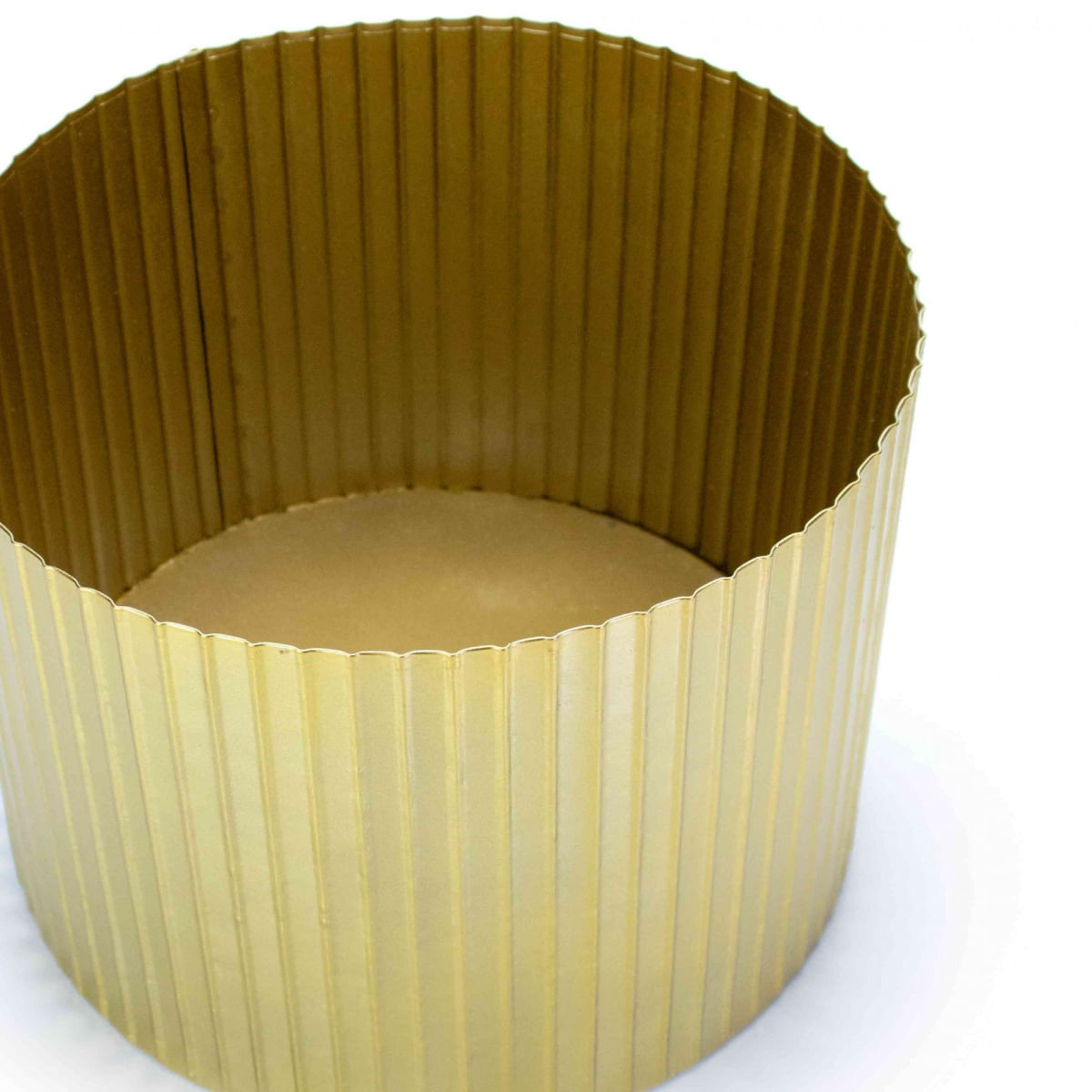 Cachepot Decorativo de Metal 3D Dourado 22x29 cm - D'Rossi