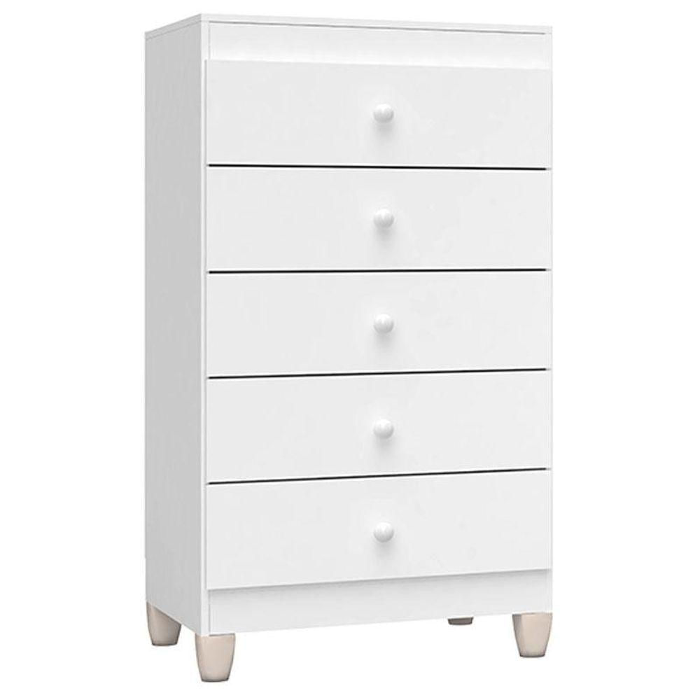 Quarto De Bebê Ternura Baby 6 Portas Com Cômoda Gaveteiro Branco Brilho - Incorplac