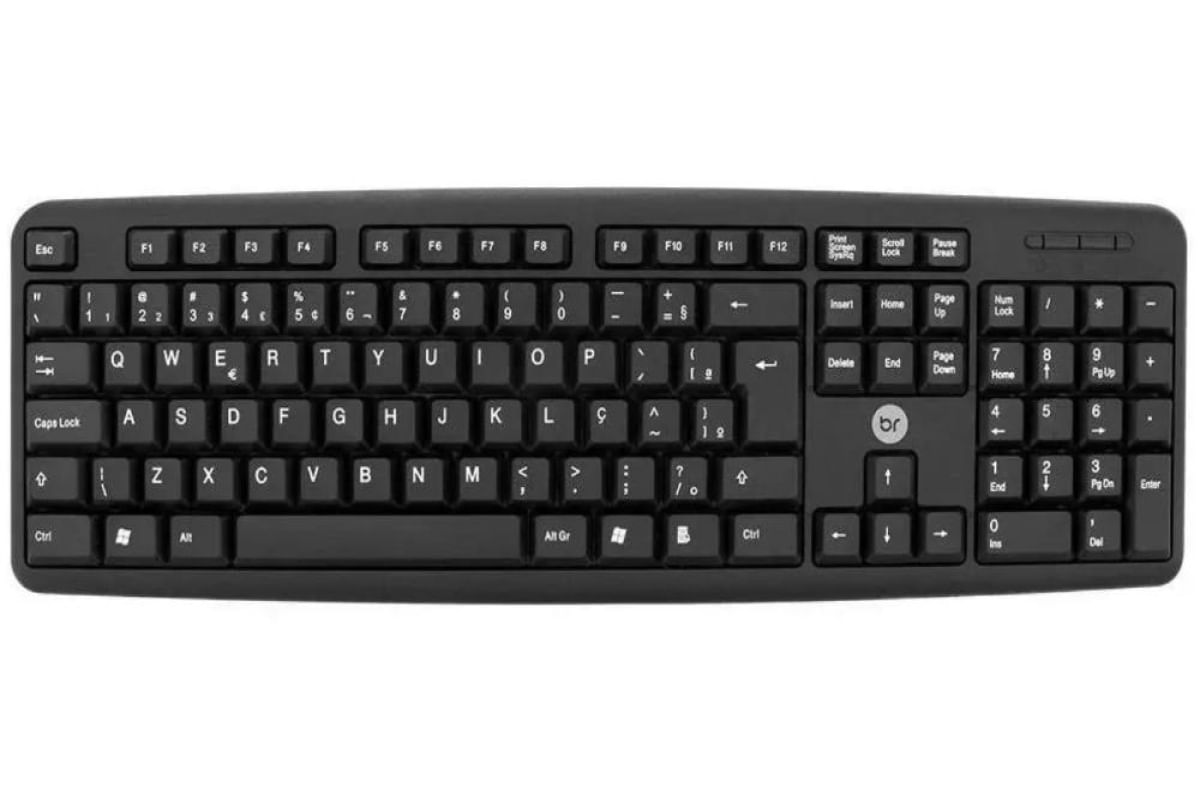 Teclado Computador Notebook ABNT2 Cabo Usb 1,3 Mts - Ideal para Casa e Escritorio