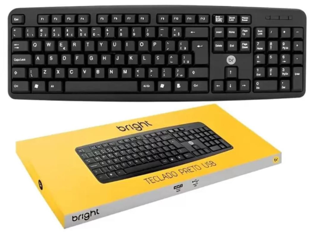 Teclado Computador Notebook ABNT2 Cabo Usb 1,3 Mts - Ideal para Casa e Escritorio