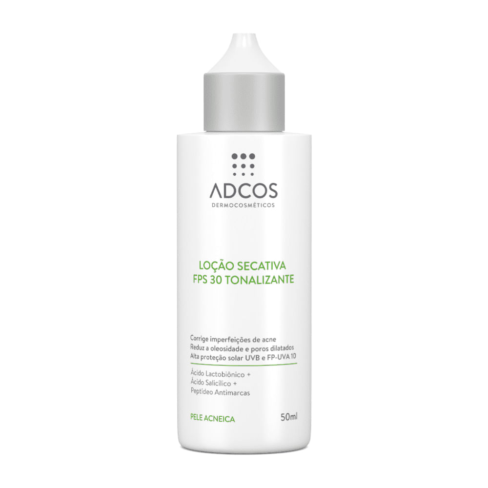 Adcos Acne Solution Loção Secativa FPS30 Tonalizante 50ml