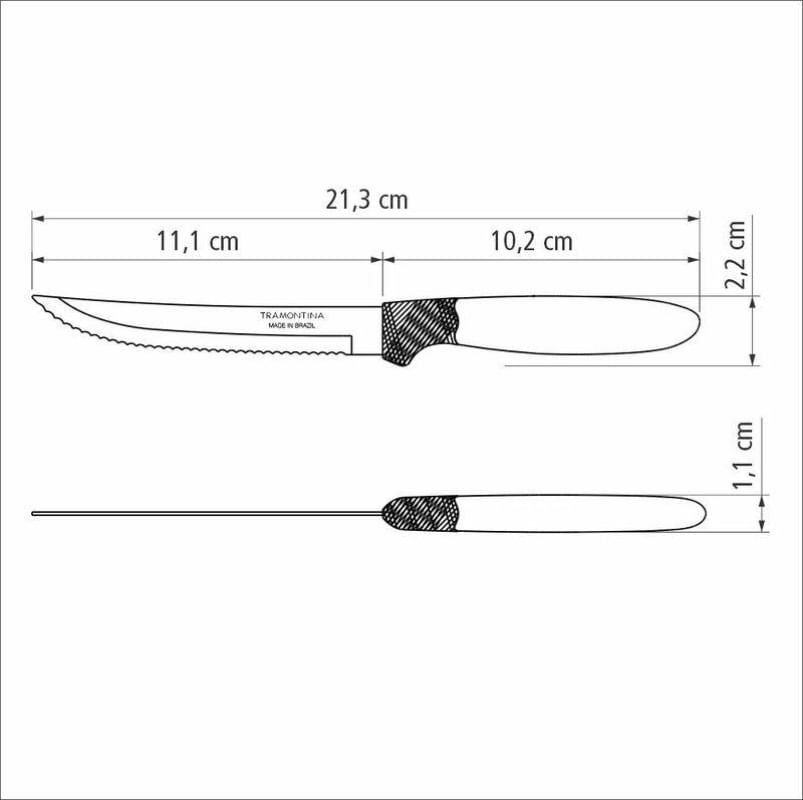 Faca Churrasco Inox 5" Ipanema Verde Esmeralda Tramontina