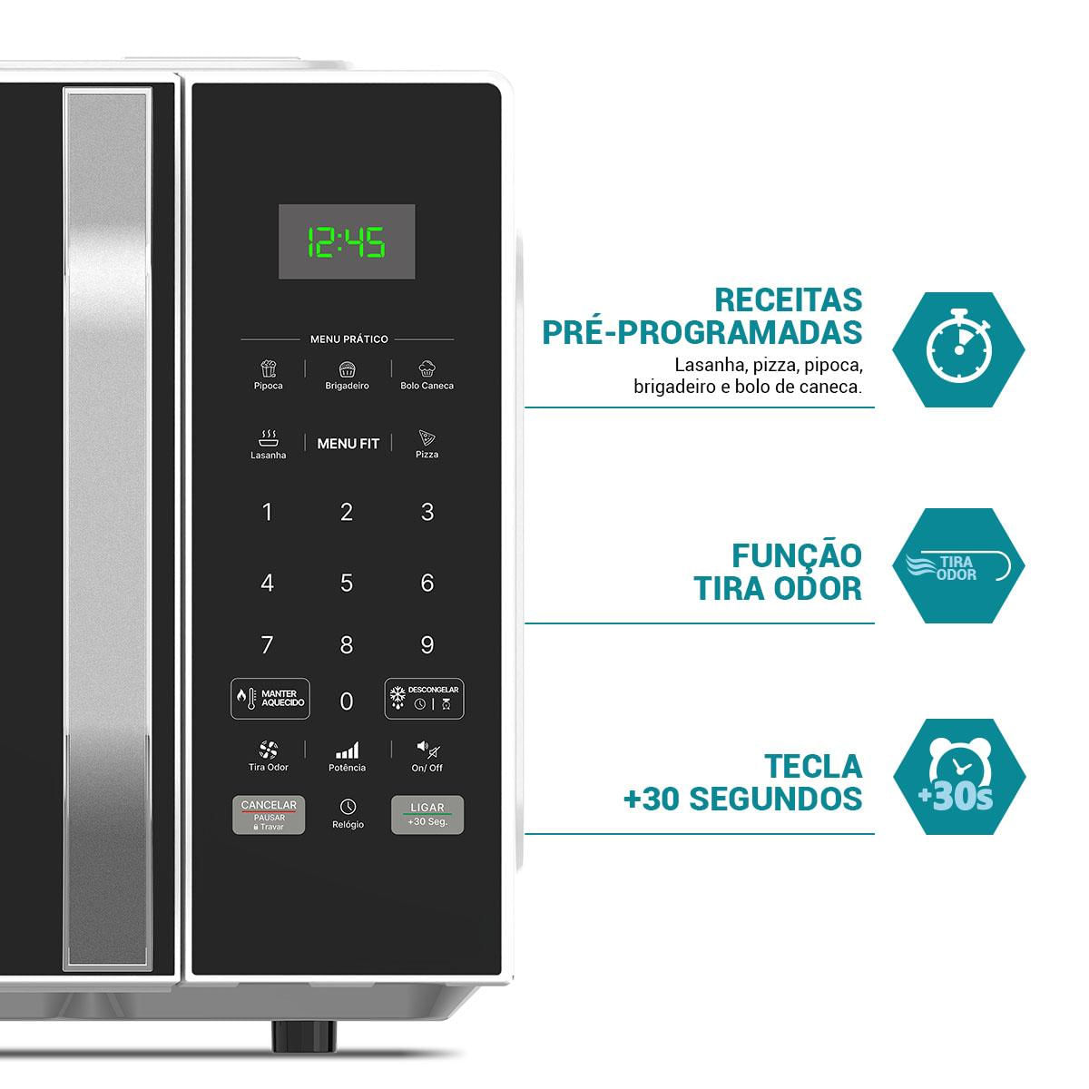 Micro-ondas 25L Philco Função Tira Odor 1100W PM27 220V