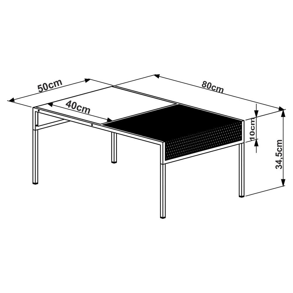 Mesa de Centro New Vermont e Preto 80 cm - D'Rossi