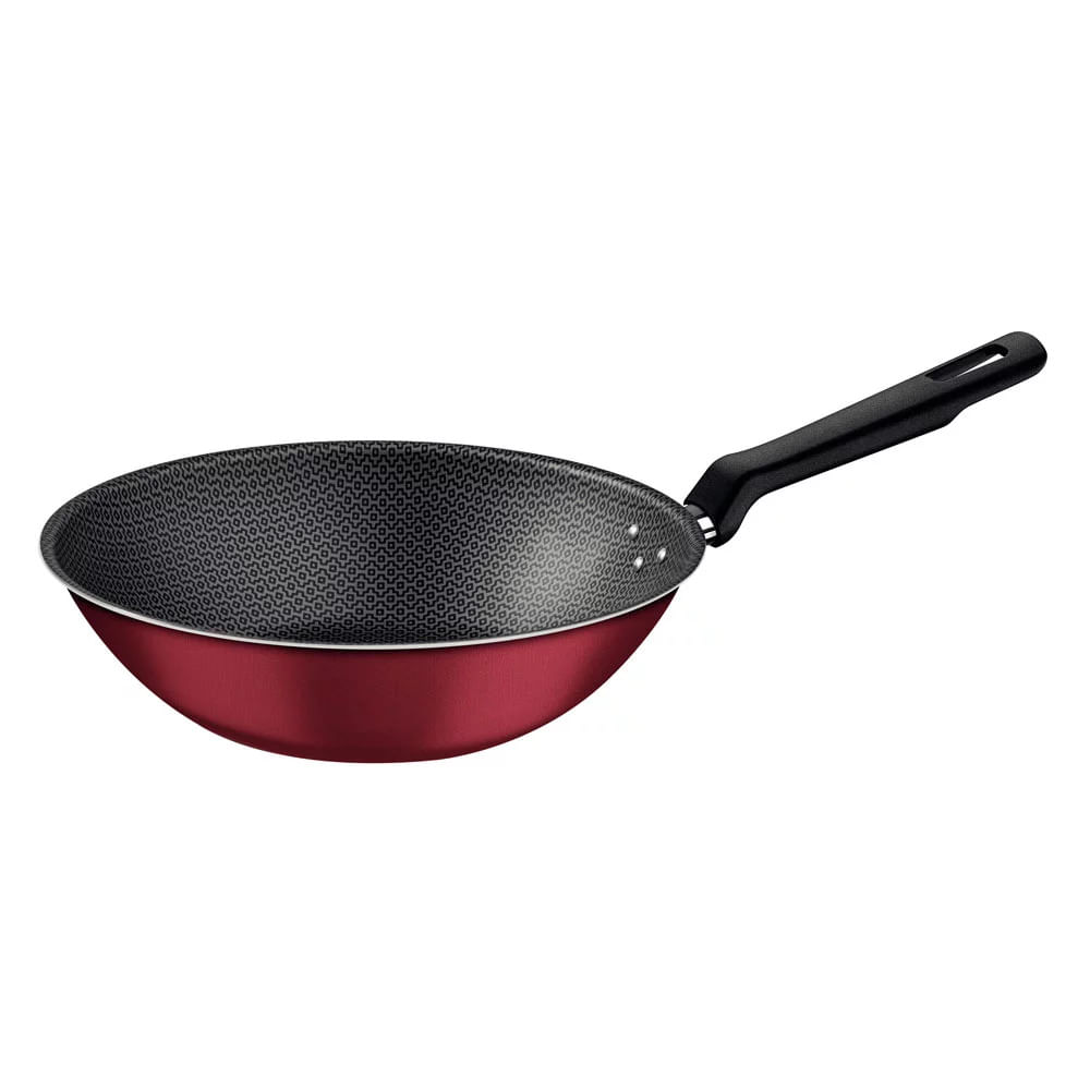 Panela Wok Antiaderente Tramontina Loreto Vermelha 24cm