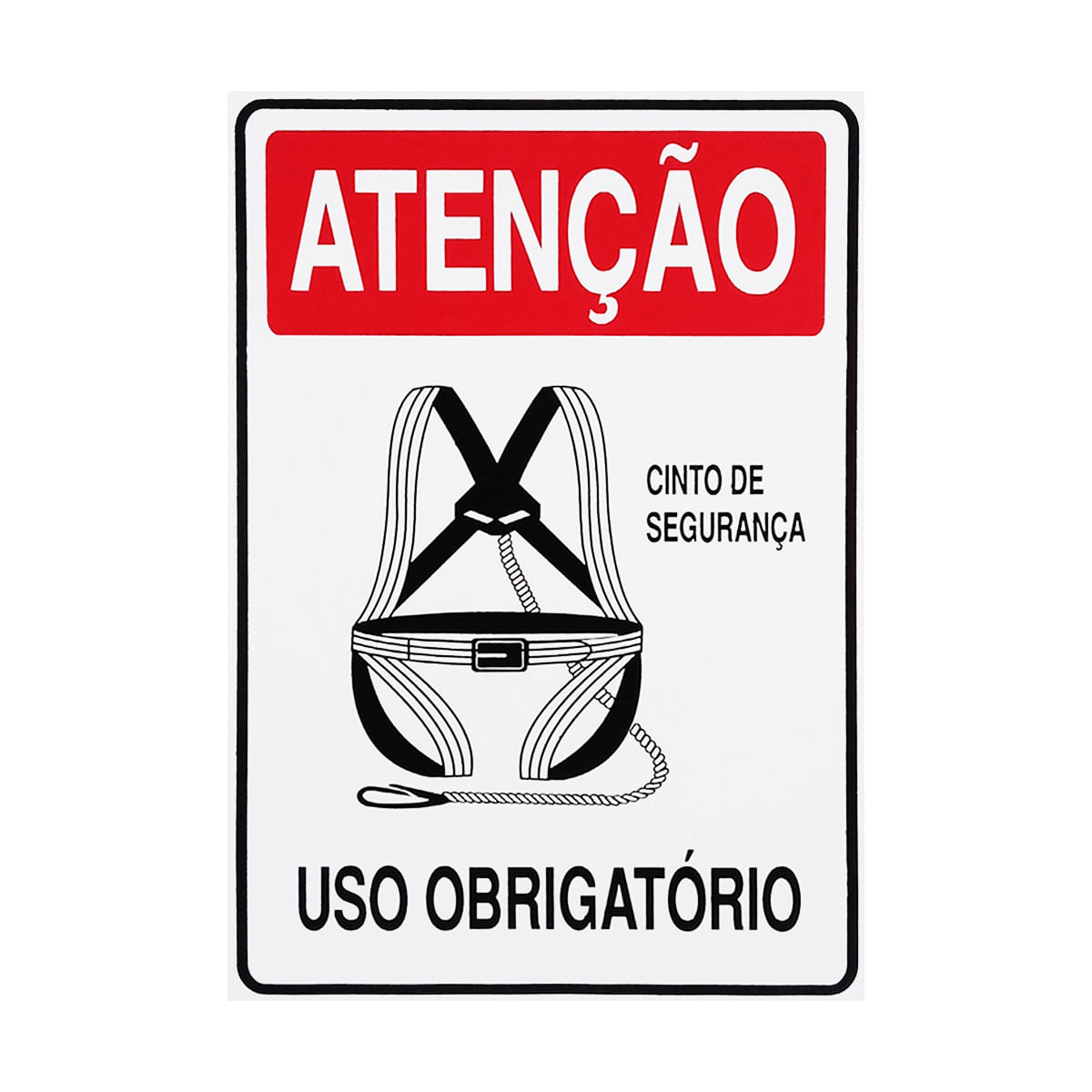 Placa De Sinalização Atenção Cinto De Segurança Uso Obrigatório 20x30 Acesso - S-207 F9e