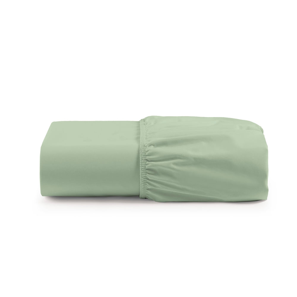 Lençol Solteiro Cintilante Percal 180 Fios 100% Algodão com Elástico - Verde