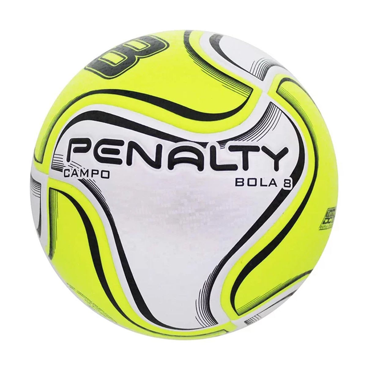 Kit Bola Campo Penalty 8 X + Bomba de Ar Único / Branco e Amarelo