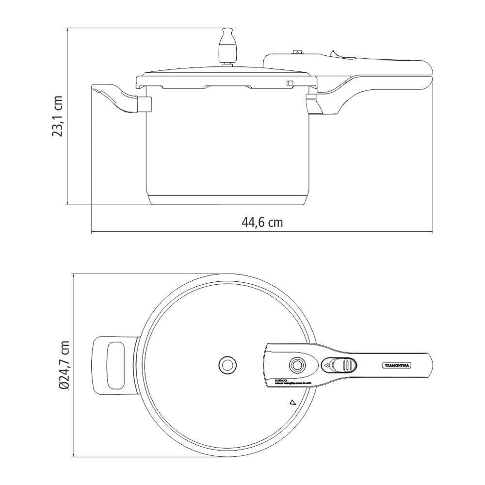 Panela De Pressão 6,0l Aço Inox Fundo Triplo Brava - Tramontina 62416220
