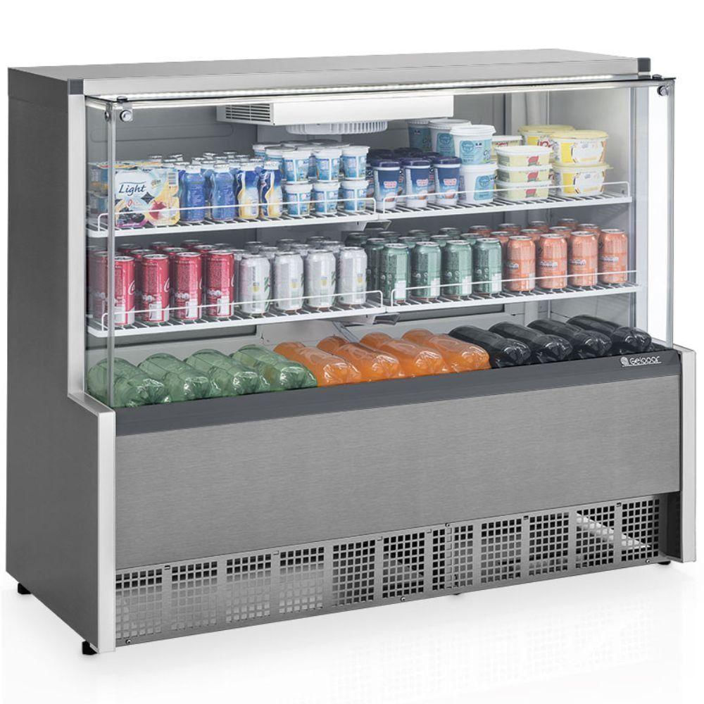 Vitrine Refrigerada Ar Forçado Com Vidros Aquecidos Gpfa140a Gelopar 1,40mt Inox 220v