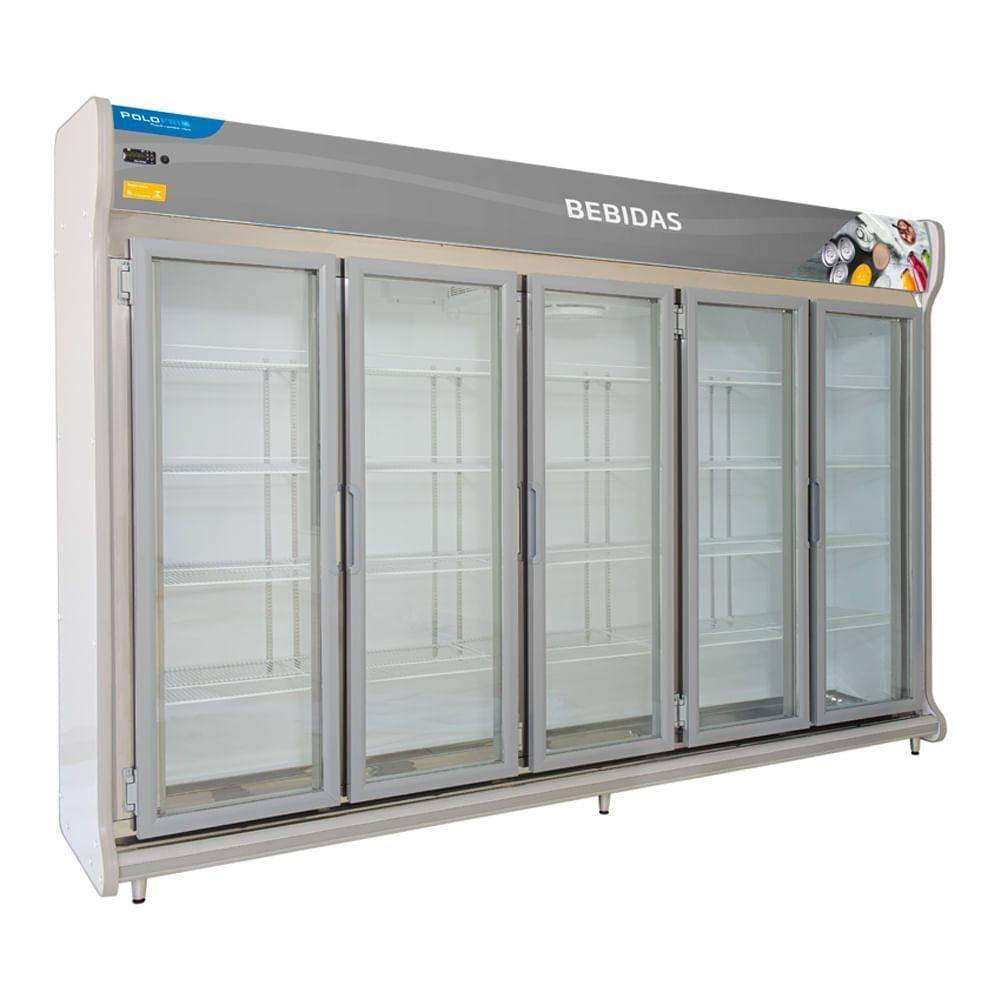 Expositor De Bebidas 5 Portas Polofrio Refrigerador De Bebidas Preto 110v